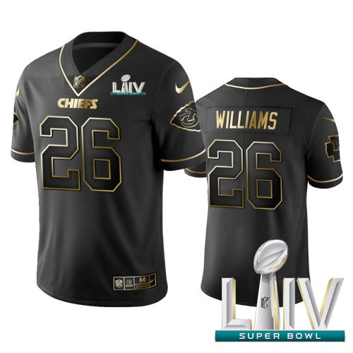 Nike Kansas City Chiefs No26 Damien Williams Black Super Bowl LIV 2020 Men's Stitched NFL Limited 2016 Salute to Service Jersey